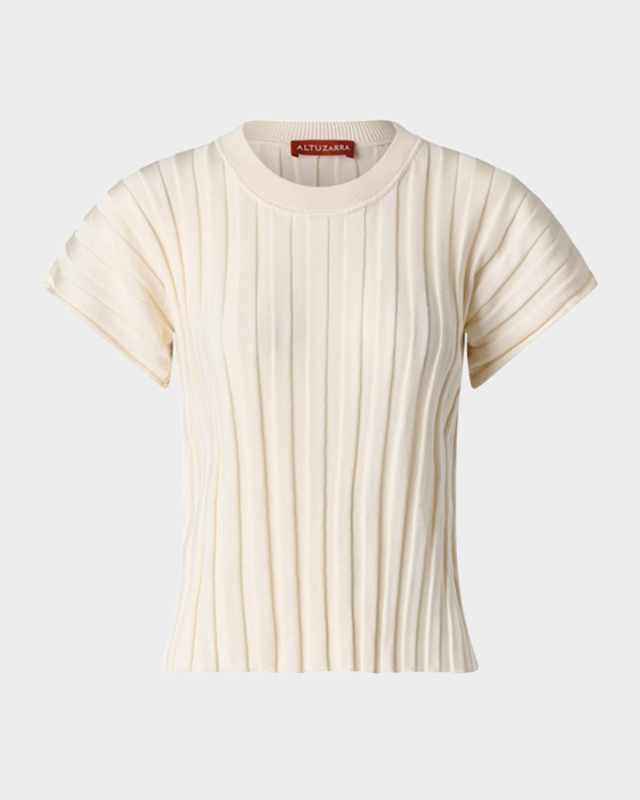 Zadie Silk Rib Short-Sleeve Top